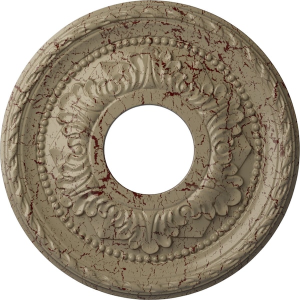 Ekena Millwork Palmetto Ceiling Medallion (Canopies up to 4 7/8"), 12 1/8"OD x 3 1/2"ID x 1"P, Gobi Desert Crackle CM12PMGDC - main